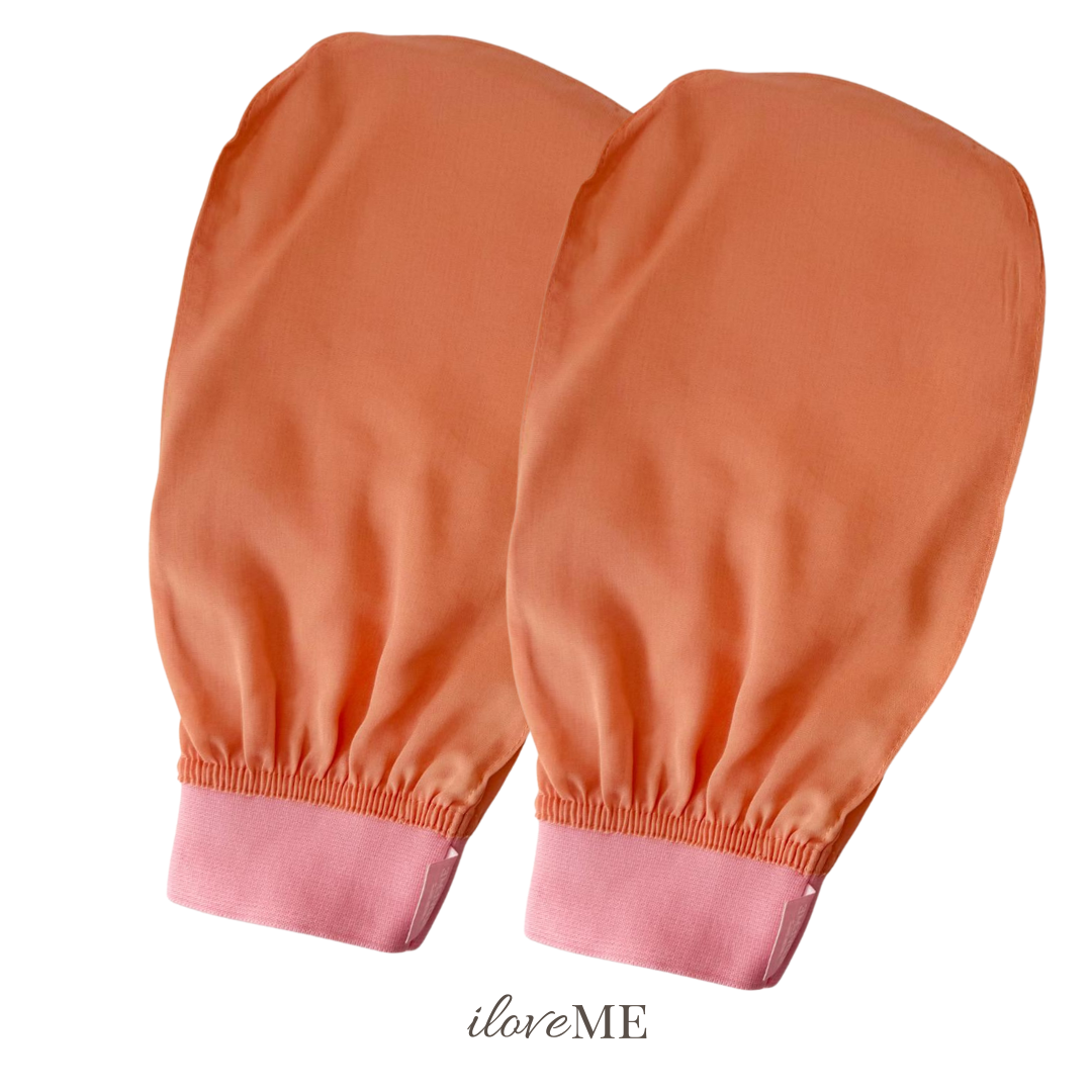 100% Silk Exfoliating Glove (2pcs) - Smooth, Radiant Skin