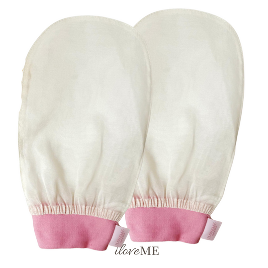 100% Silk Exfoliating Glove (2pcs) - Smooth, Radiant Skin