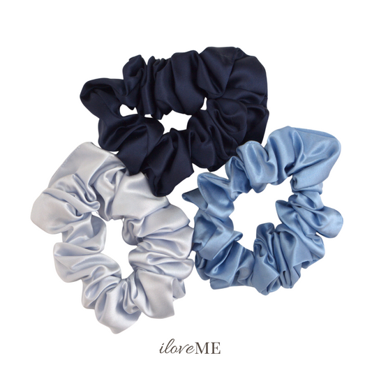 3-Piece 100% Mulberry Silk Scrunchies (3.5cm)